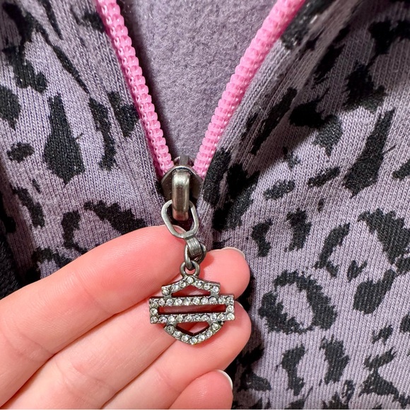 Harley-Davidson Pink and Black Leopard Hoodie Size 3W - Picture 4 of 9